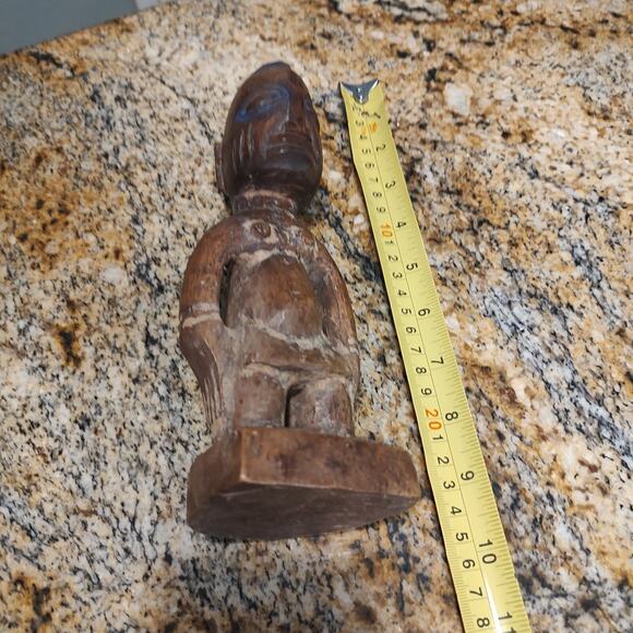 African Ibeji Yoruba Carved Wooden Figure Tribal Statue Sculpture 9" Tall Brown - Picture 11 of 11
